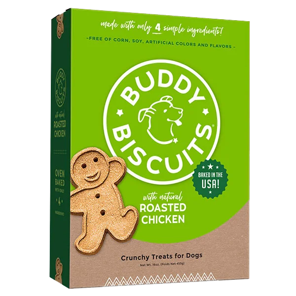 elevated dog feeding station-Buddy Biscuits Healthy Whole Grain Oven Baked Treats: Roasted Chicken