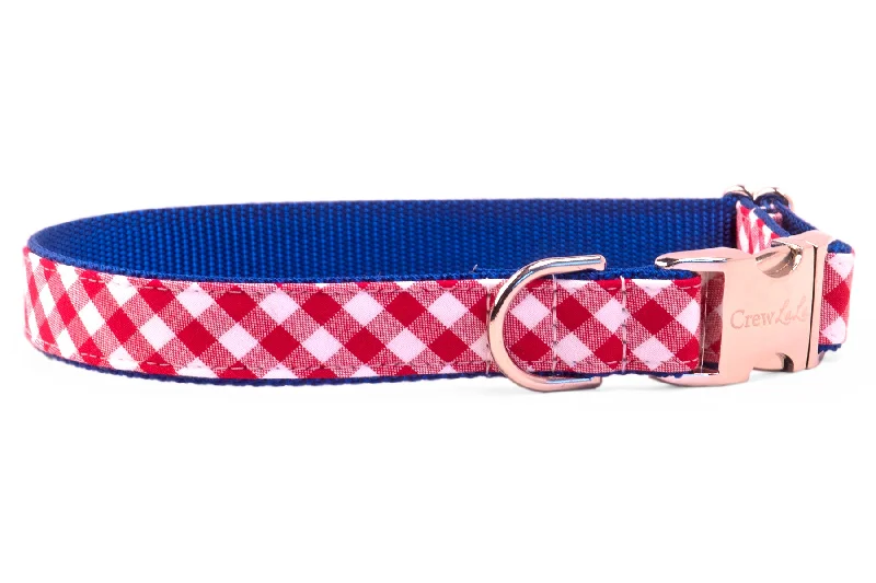 ferret hammock bed-Buffalo Bills Red Check on Royal Blue Dog Collar