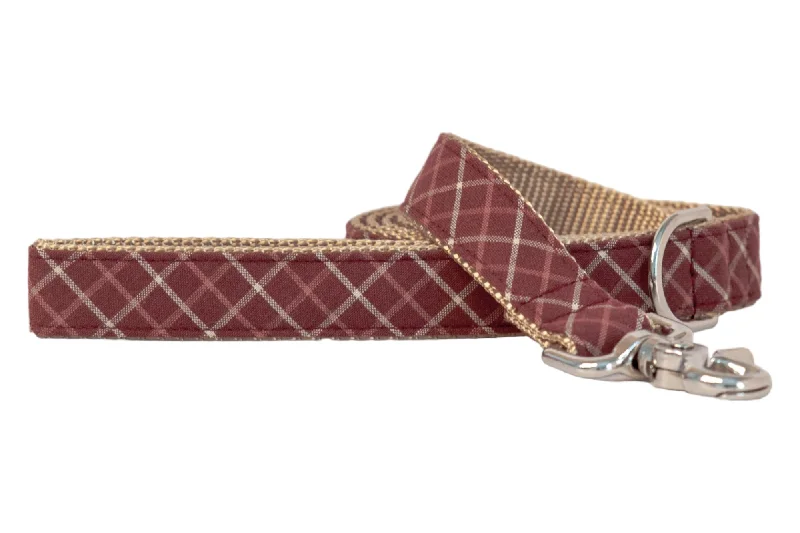 interactive cat toy-Cabernet Plaid Dog Leash