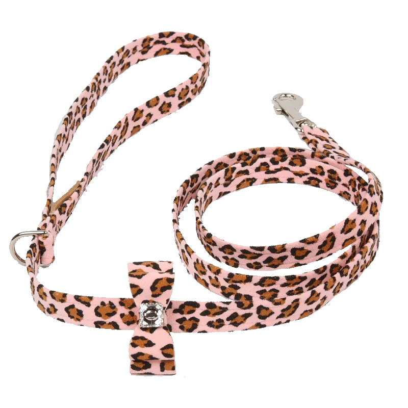 slow feeder dog bowl-Cheetah Couture Big Bow Leash