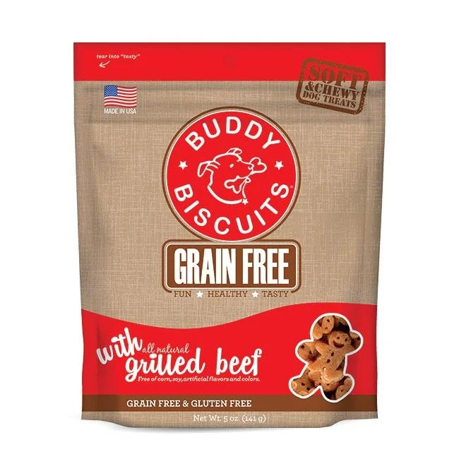 waterproof dog bed-Cloud Star Buddy Biscuits Grain Free Soft and Chewy Grilled Beef Dog Treats