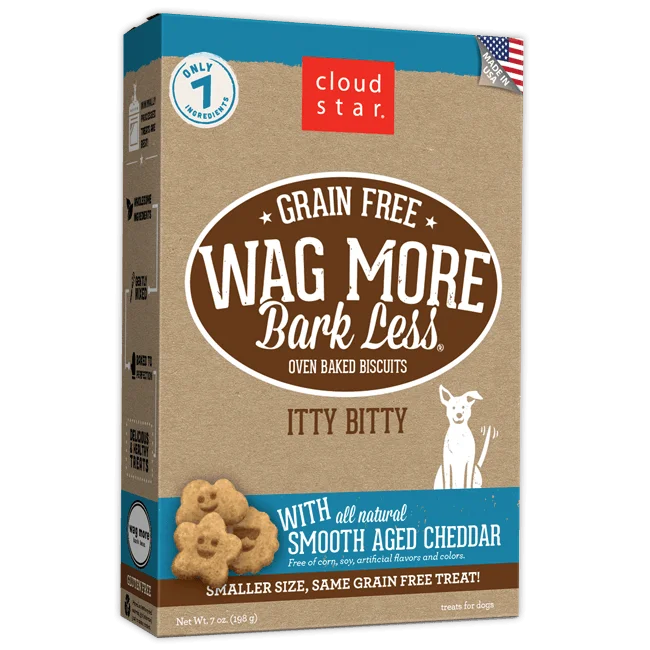 all-natural dog treats-Cloud Star Wag More Bark Less Grain Free Itty Bitty Smooth Aged Cheddar