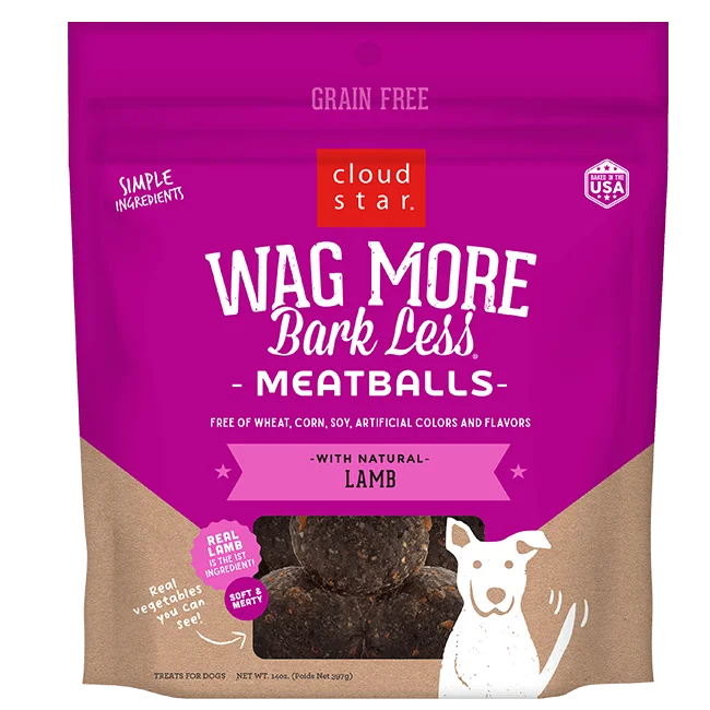 chew-proof dog toy-Cloud Star Wag More Bark Less Meatballs: Lamb Dog Treats