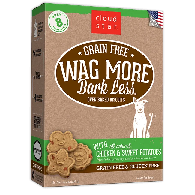 smart dog door-Cloud Star Wag More Bark Less Oven Baked Grain Free Chicken and Sweet Potatoes Dog Treats