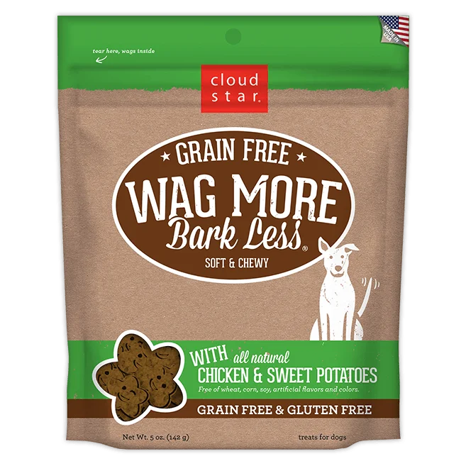 noise-canceling dog headphones-Cloud Star Wag More Bark Less Soft and Chewy Grain Free Chicken and Sweet Potatoes Dog Treats