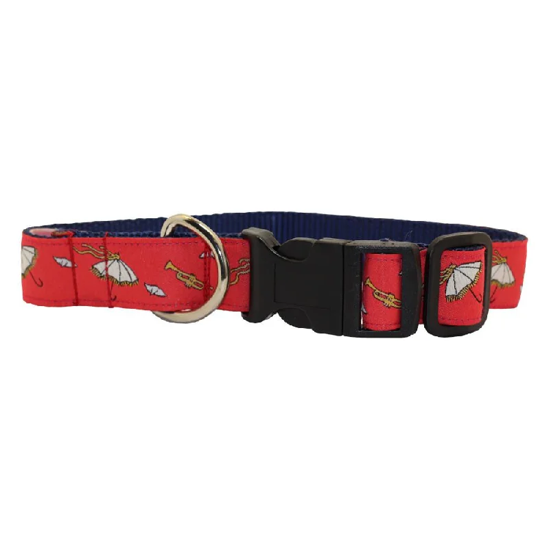 large breed dog harness-Creole Tomato Red Second Line Dog Collar