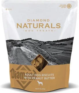 bird cage accessories-Diamond Naturals Peanut Butter Biscuits 16oz Bag