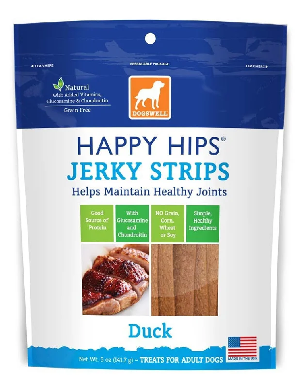 natural flea repellent for pets-Dogswell Happy Hips USA Made Duck Jerky Strips 5oz