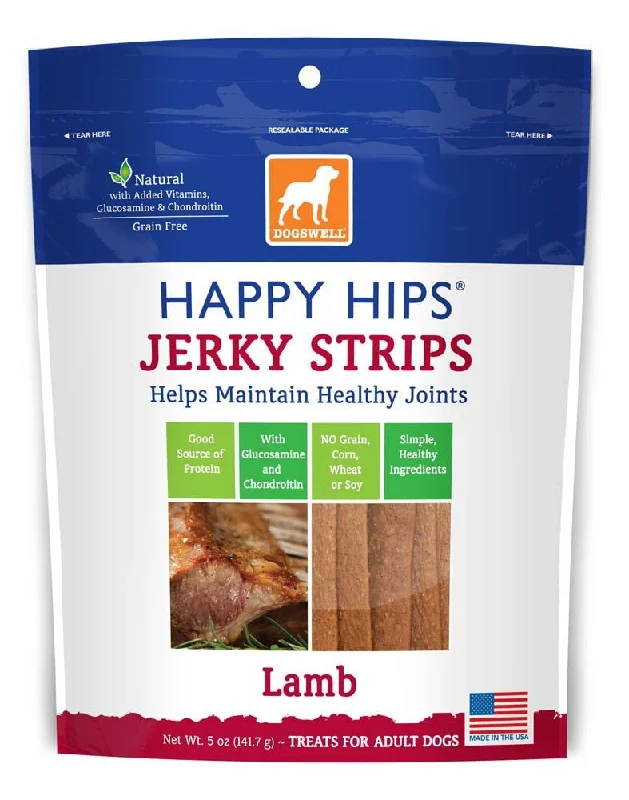 multi-functional pet carrier-Dogswell Happy Hips USA Made Lamb Jerky Strips 5oz