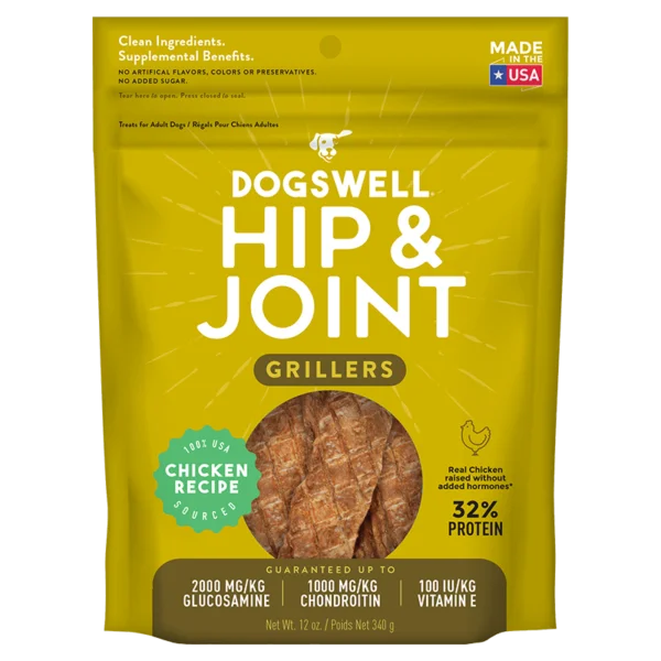 indestructible puppy chew toy-Dogswell Hip & Joint Grillers Treats, Chicken Recipe