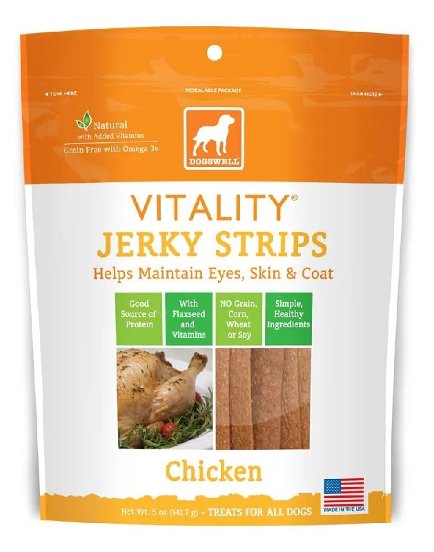 anti-anxiety pet bed-Dogswell Vitality USA Made Chicken Jerky Strips 5oz