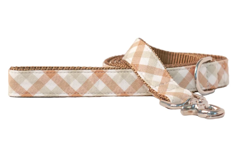 travel-friendly pet grooming kit-Dunes Check Dog Leash