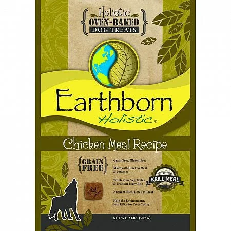 bird-safe cage disinfectant-Earthborn Holistic Chicken Oven Baked Dog Treats 2lb