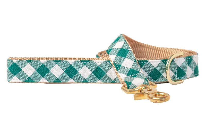 indoor dog potty solution-Emerald Check Dog Leash