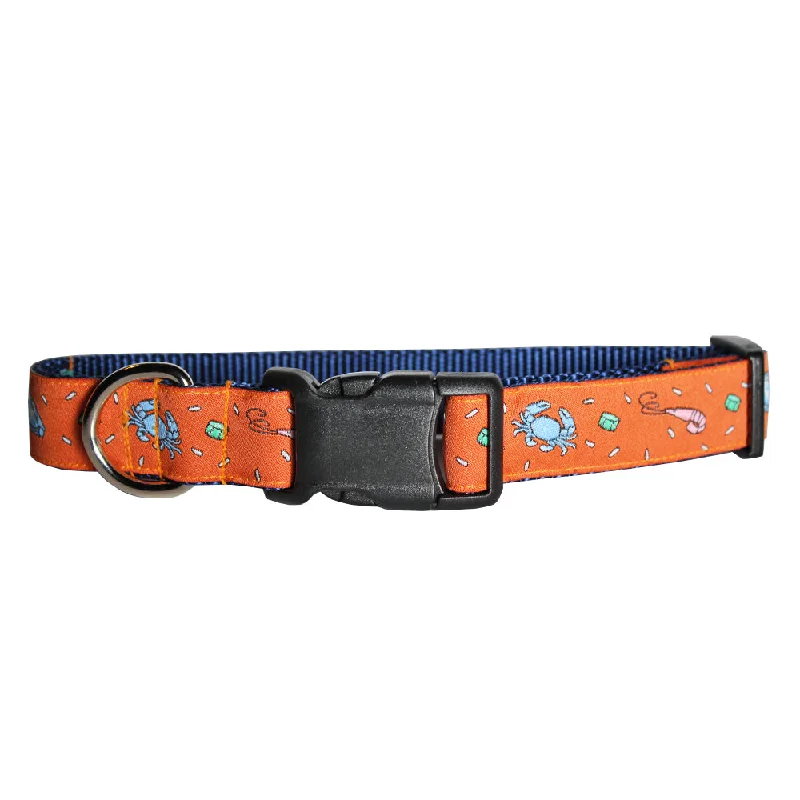 dog training clicker-Étouffée Orange Seafood Gumbo Dog Collar