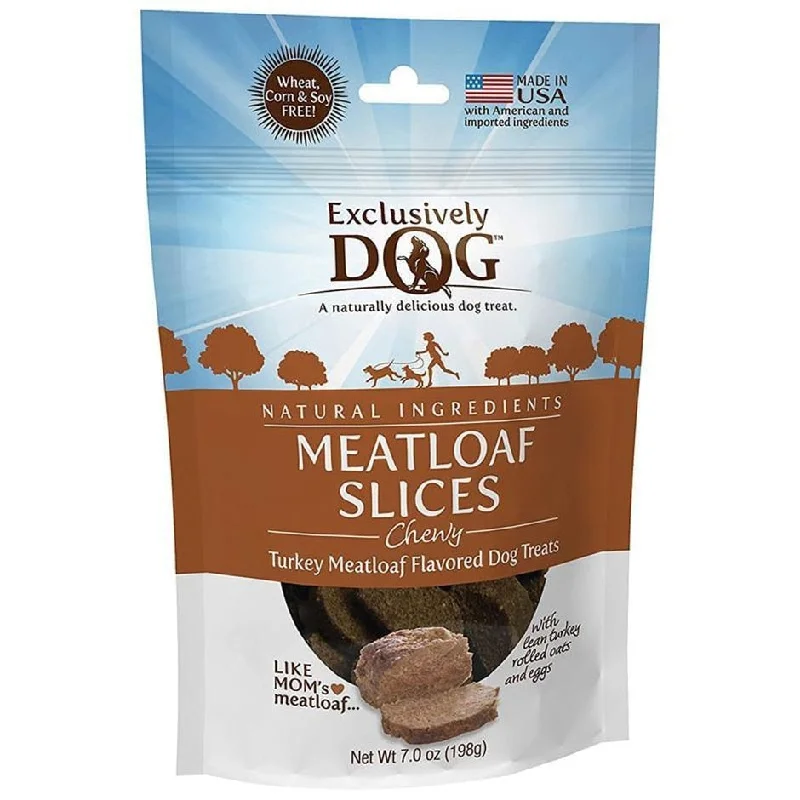 shock-absorbing dog leash-EXCLUSIVELY DOG MEAT TREATS CHEWY MEATLOAF SLICES (Turkey)