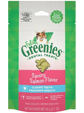 glow-in-the-dark dog collar-FELINE GREENIES™ Dental Treats Savory Salmon Flavor