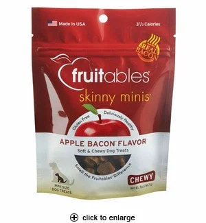 motion-activated cat toy-Fruitables Skinny Minis Apple Bacon Chewy Dog Treats 5oz