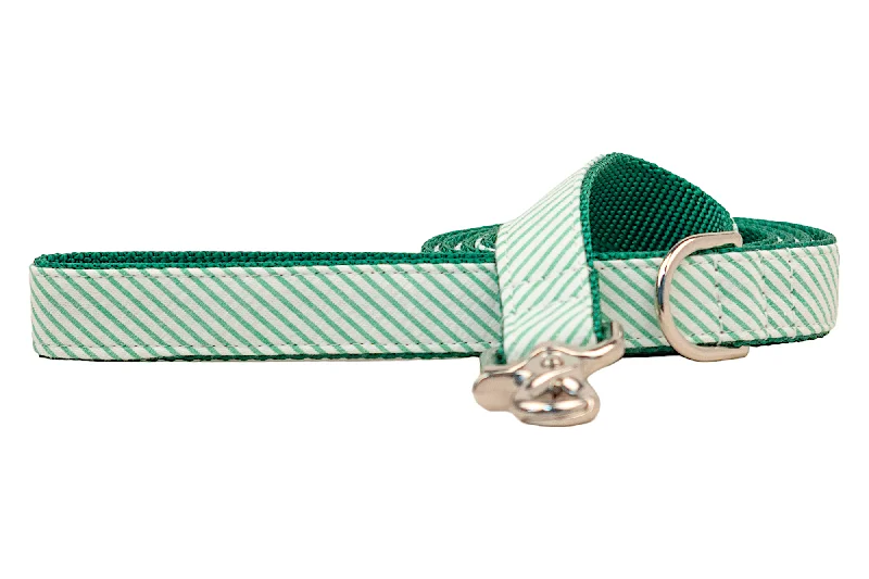 cat claw protector caps-Full Court Green Seersucker Dog Leash