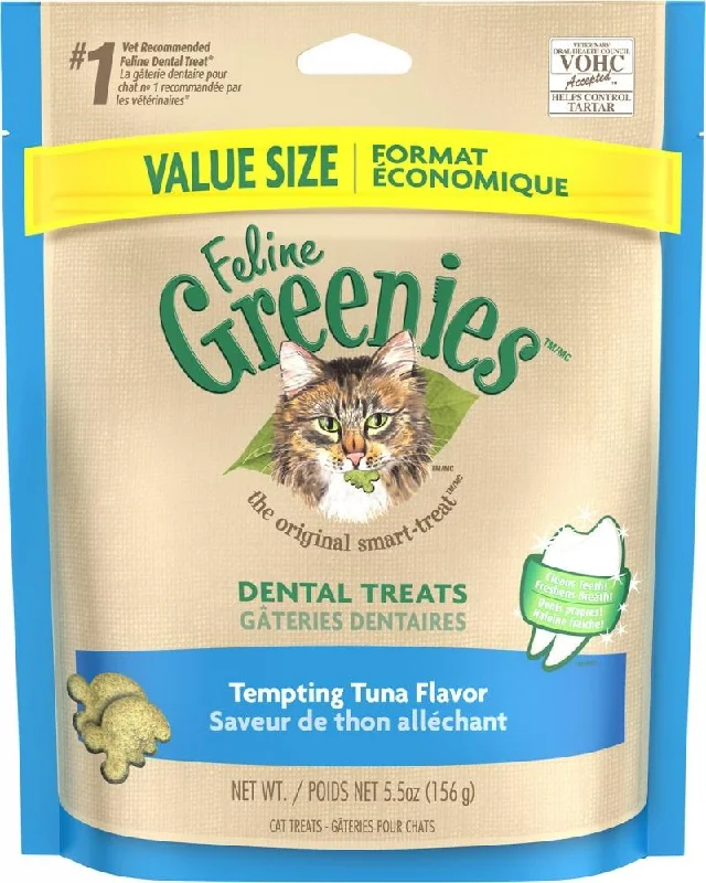 chew-resistant parrot perch-Greenies Feline Dental Tempting Tuna Flavor Cat Treats (5.5-oz)