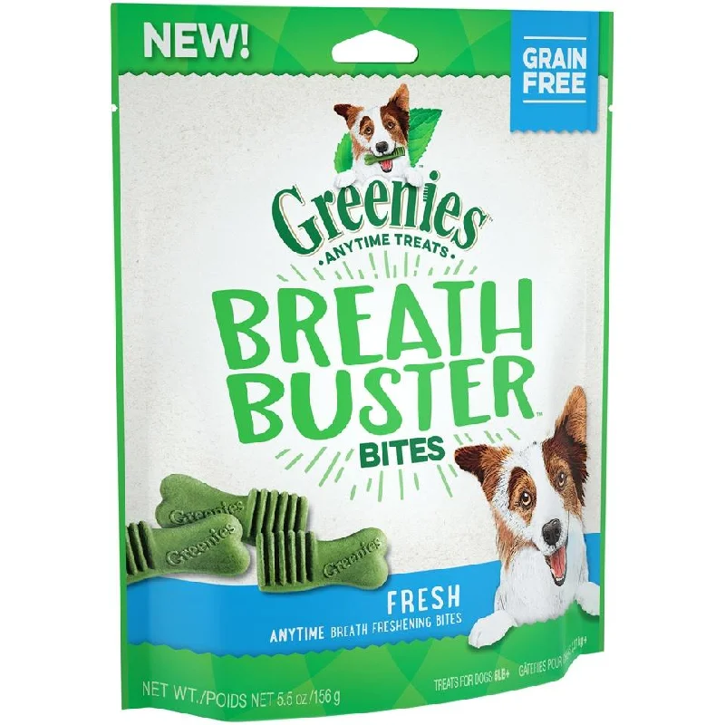 indestructible dog toy-Greenies Grain Free Breath Buster Bites Fresh Flavor Dog Treats