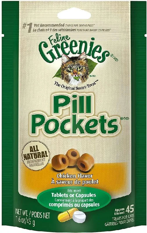 large breed dog harness-Greenies Pill Pockets Feline Chicken Flavor Cat Treats (For capsules or tablets: 1.6-oz, 45 count)