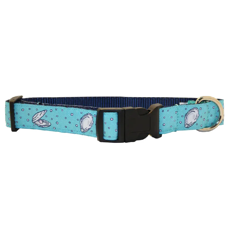 hamster chew sticks-Caribbean Blue Gulf Oyster Dog Collar