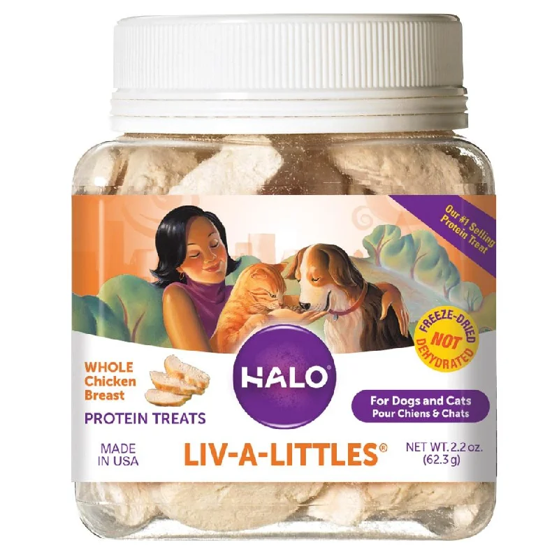 cat grass growing kit-Halo Liv-a-Littles Freeze Dried Whole Chicken Dog & Cat Treats