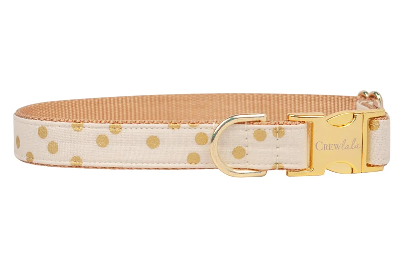 chew-resistant parrot perch-Ivory Party Dot Dog Collar