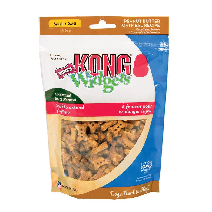 heavy-duty dog crate-Kong Widgets Bones Peanut Butter Oatmeal Small 6oz