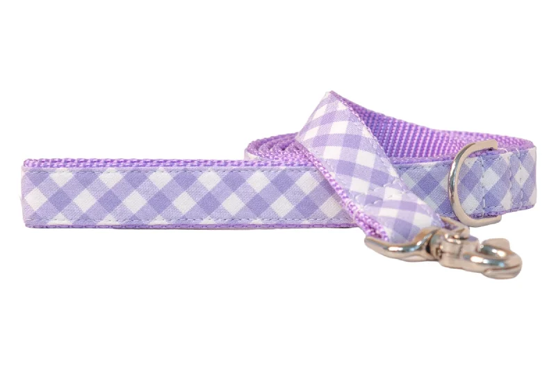 hypoallergenic cat food-Lavender Picnic Plaid Dog Leash