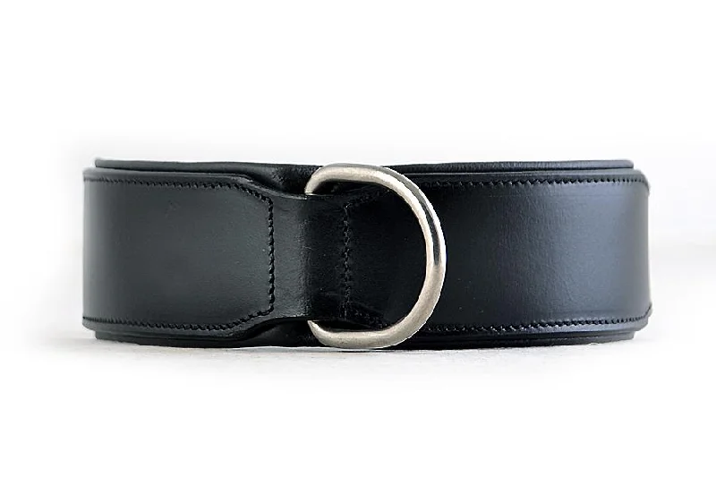 pet grooming tools-Hand Made Leather Dog Collar - Classic Black (Wide Fit)