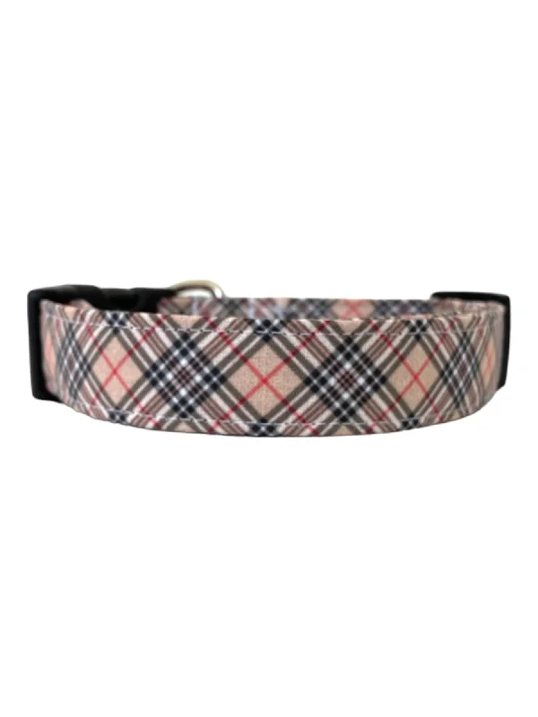 glow-in-the-dark dog collar-Preppy Plaid Dog Collar