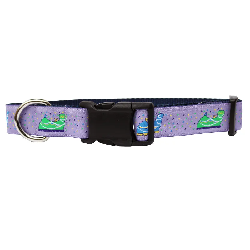 fish tank LED lights-Ash Wednesday Lavender Mardi Gras Floats Dog Collar