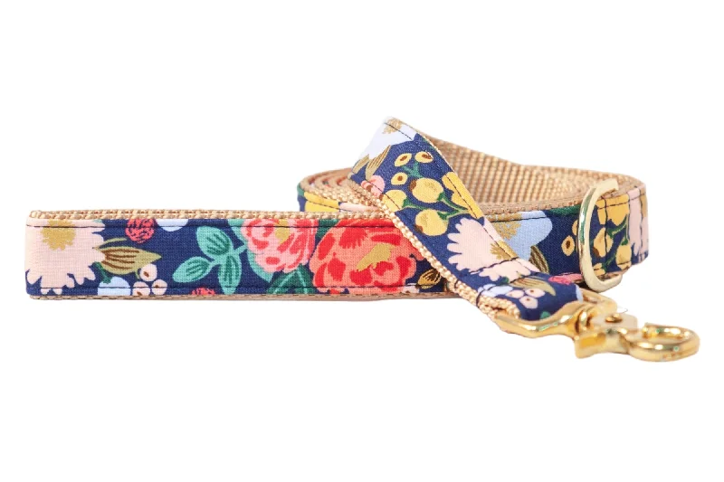 indoor rabbit hutch-Midnight Floral Dog Leash