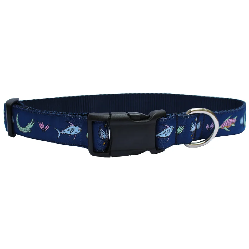 pet dental care kit-Midnight Navy Alex Beard Under the Sea Dog Collar