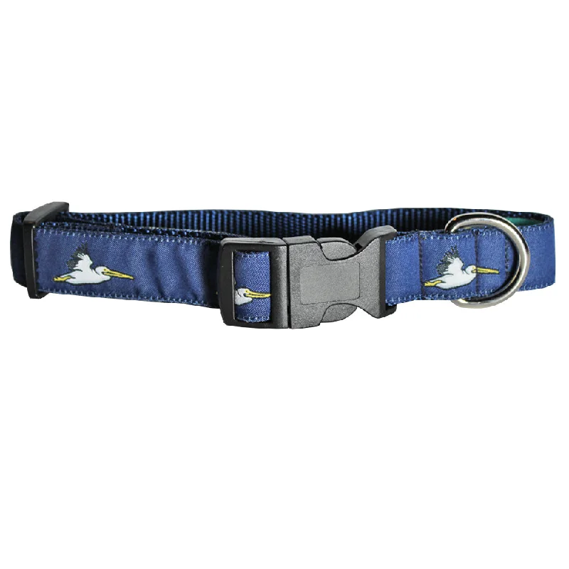 cat claw protector caps-Midnight Navy Pelican Dog Collar