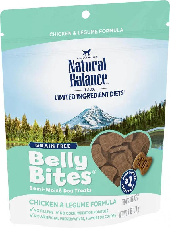 self-cleaning cat litter box-Natural Balance Belly Bites Chicken & Legume Semi-Moist Treats for Dogs