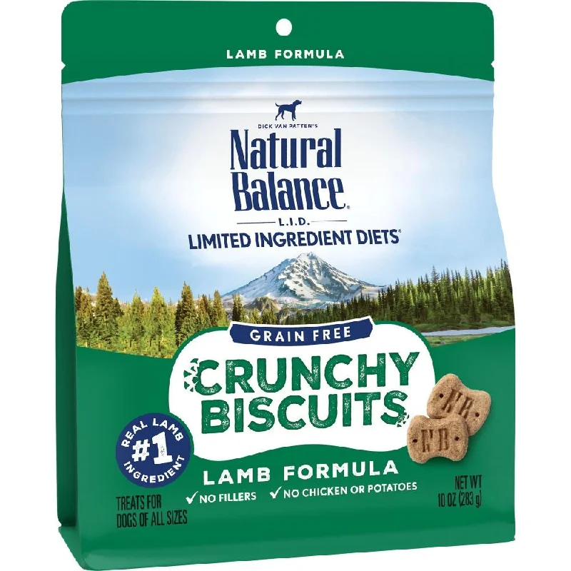 waterproof dog bed-Natural Balance L.I.D. Limited Ingredient Diets Crunchy Biscuits Lamb Formula Dog Treats