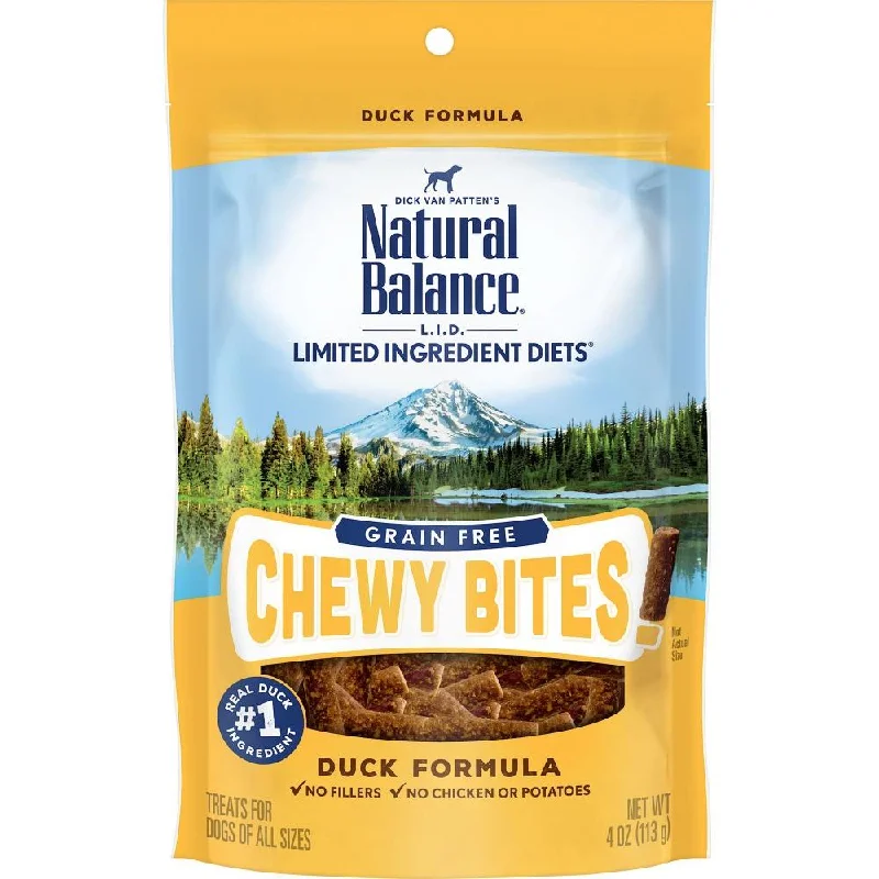 pet monitoring camera-Natural Balance L.I.D. Limited Ingredient Diets Grain Free Chewy Bites Duck Formula Dog Treats