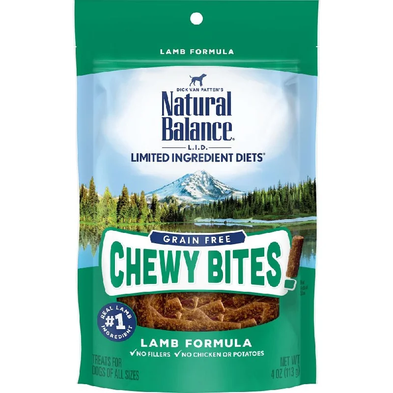 dog-friendly sunscreen-Natural Balance L.I.D. Limited Ingredient Diets Grain Free Chewy Bites Lamb Formula Dog Treats