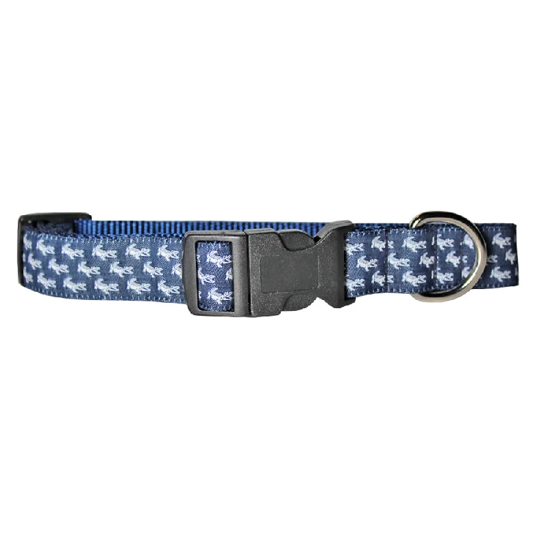 hypoallergenic pet shampoo-NOLA Navy Mini NOLAgator Dog Collar