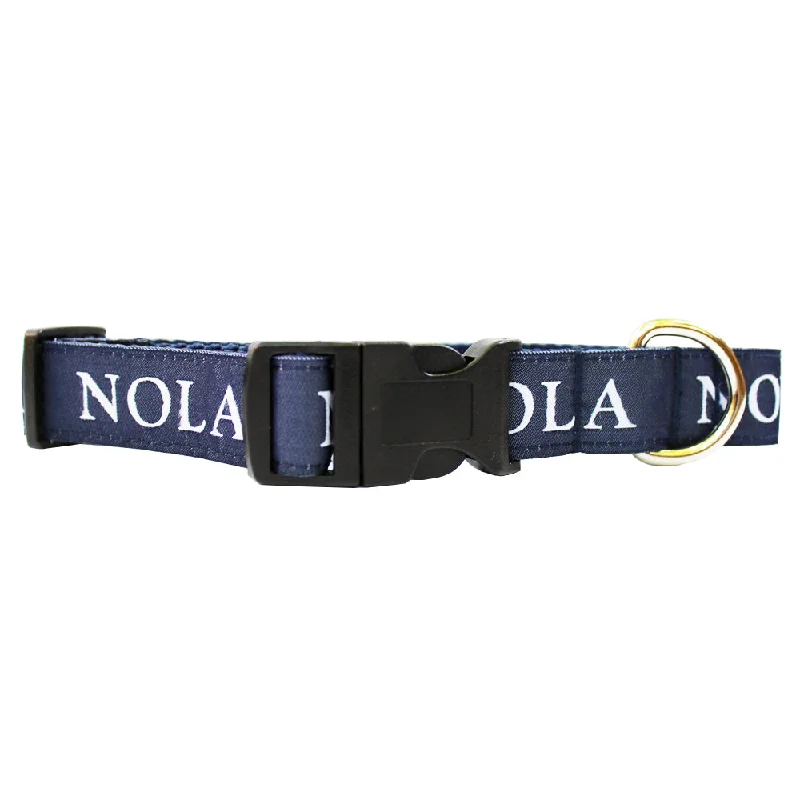 LED-lit dog collar-NOLA Navy NOLA Dog Collar