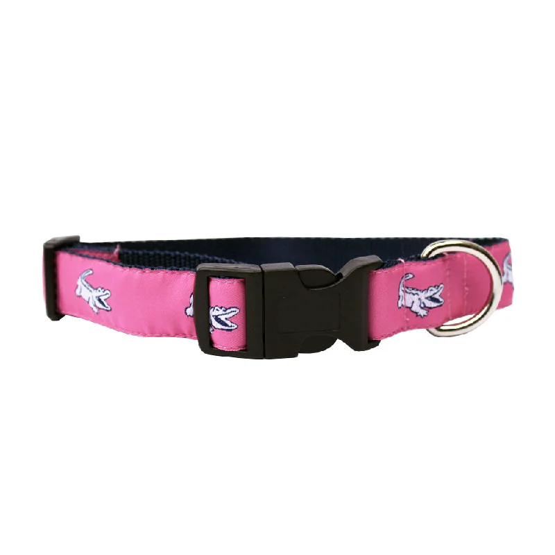 hamster running ball-Panama Pink NOLAgator Dog Collar