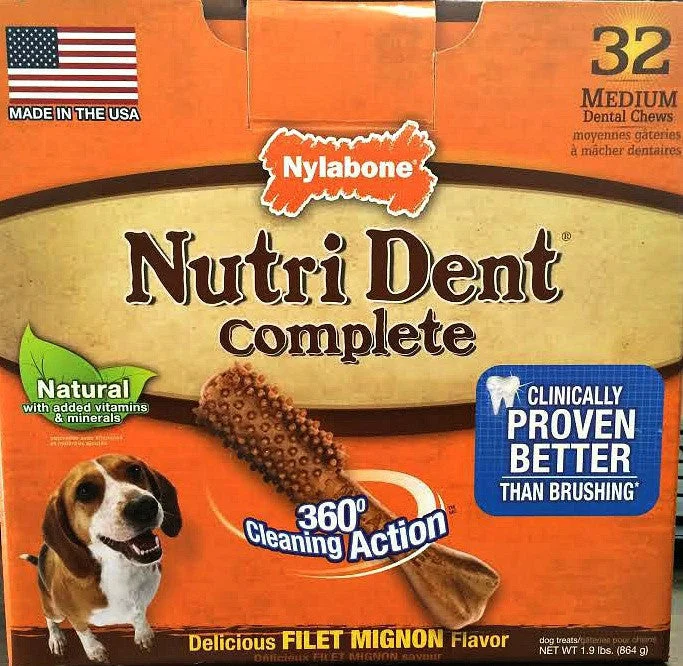 shock-absorbing dog leash-Nutri Dent Complete Adult Medium Filet Mignon