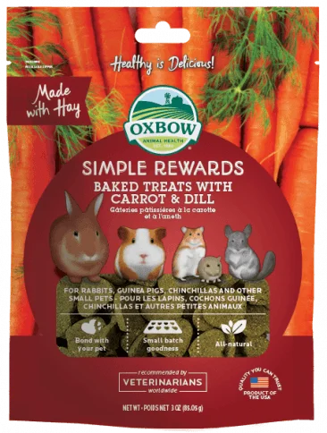 designer dog collar-Oxbow Simple Rewards Baked Treats with Carrot & Dill (3.0-oz)