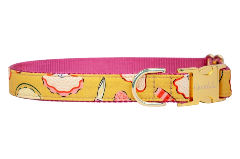 anti-bark dog collar-Oyster Roast Dog Collar On Pink