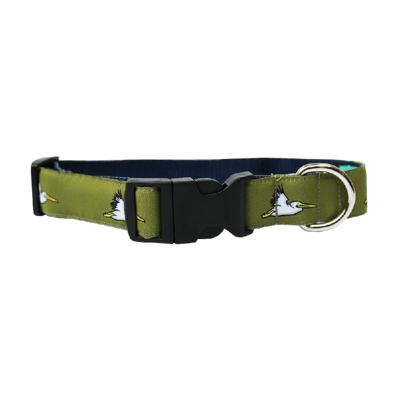 pet-safe carpet cleaner-Mossy Green Pelican Dog Collar