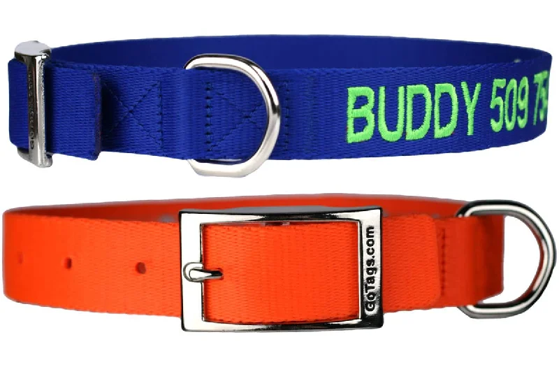 large breed dog harness-Personalized Embroidered Dog Collar with Metal Buckle