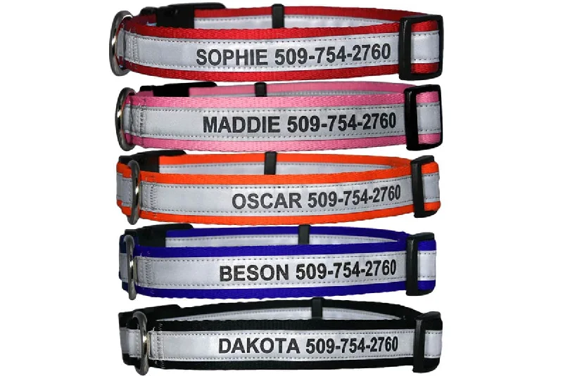 cat scratching post-Personalized Engraved Reflective Dog Collar with Quick Release Buckle